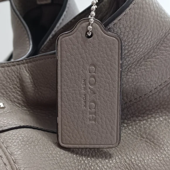 COPY - COACH Lexy Grey Pebble Leather Three Compartments Shoulder Bag #F57545 - Picture 11 of 15